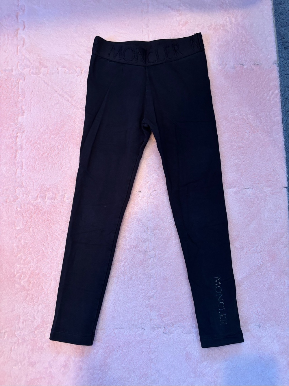 Moncler Black Logo Elastic Waist Kids Leggings